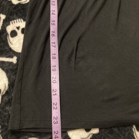 LUNDSTROM Black scoop neck beaded flutter sleeve top ~ Boho LARGE XL shirt tee - Picture 5 of 12